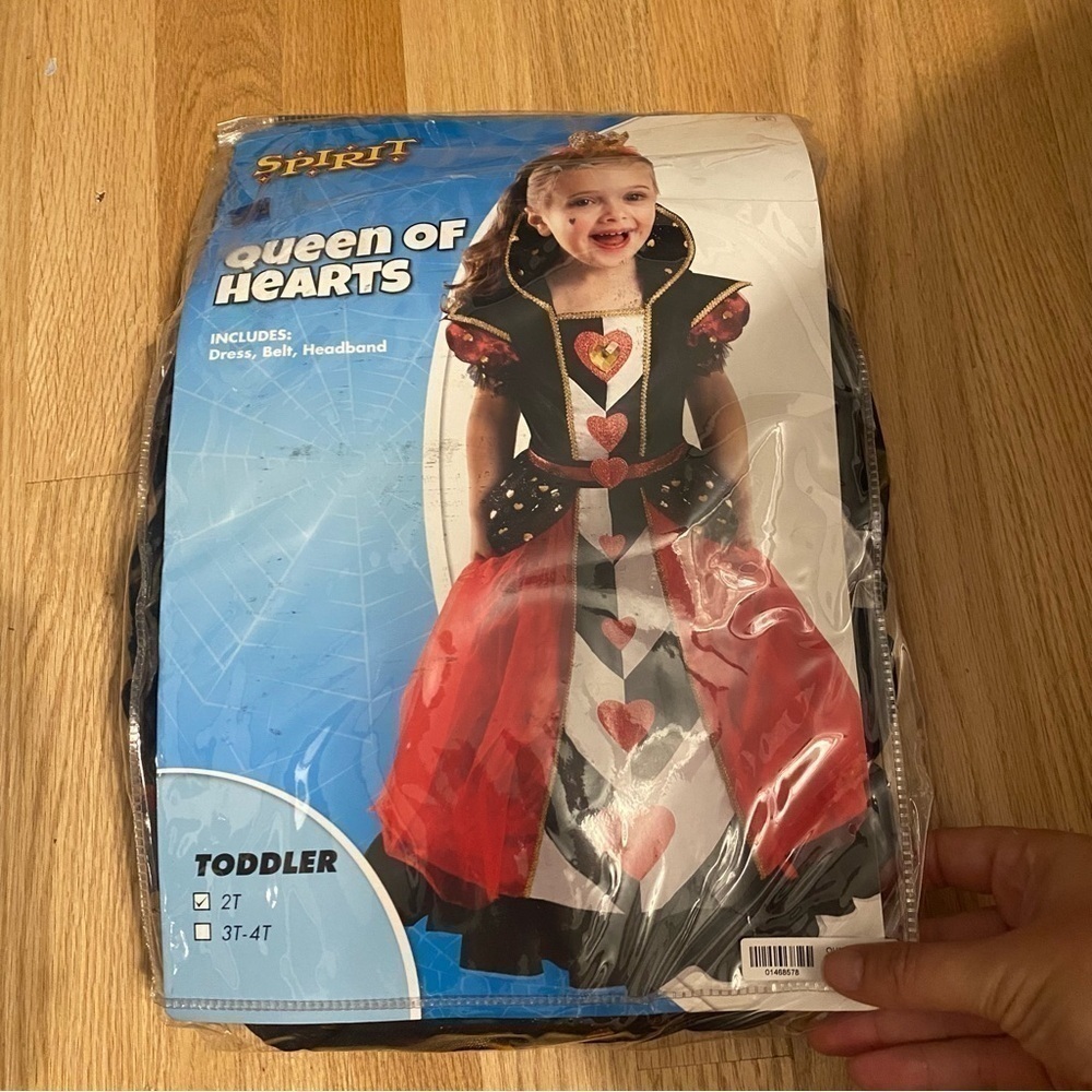 Queen of Hearts Spirit of Halloween Costume 2T Red Black White Kids Girls